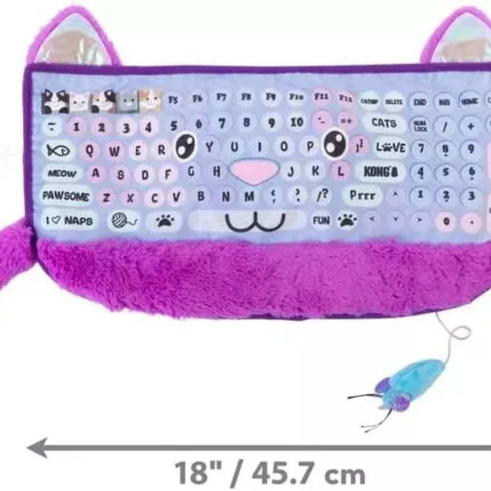 KONG Comfort Key Play Mat - Heatable Crinkle Computer Keyboard Mat for Snuggling